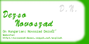 dezso novoszad business card